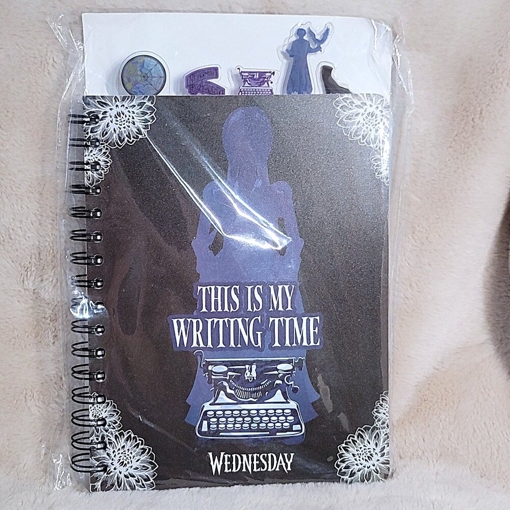 Netflix Wednesday Addams "This is My Writing Time" Journal Notebook MINT NEW